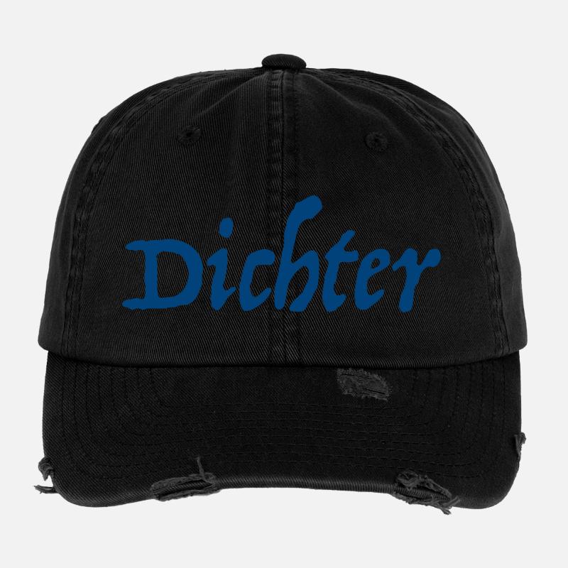 Poet Poem Writer Flexfit Vintage Destroyed Cap