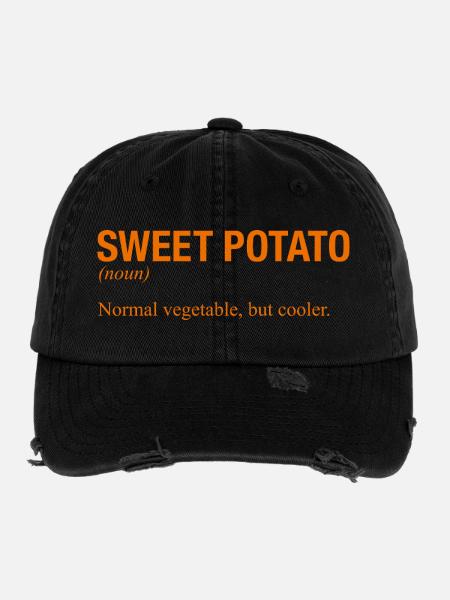 PATATE DOUCE - Casquette vintage effet usé Flexfit - noir - Devant
