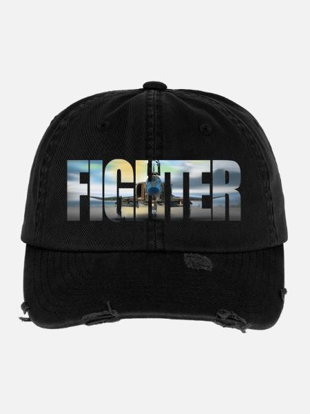Fighter F-4 Phantom - Flexfit Vintage Destroyed Cap - black - Front