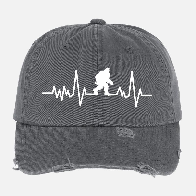 Bigfoot Sasquatch Cache-cache Dictons Casquette vintage effet usé Flexfit