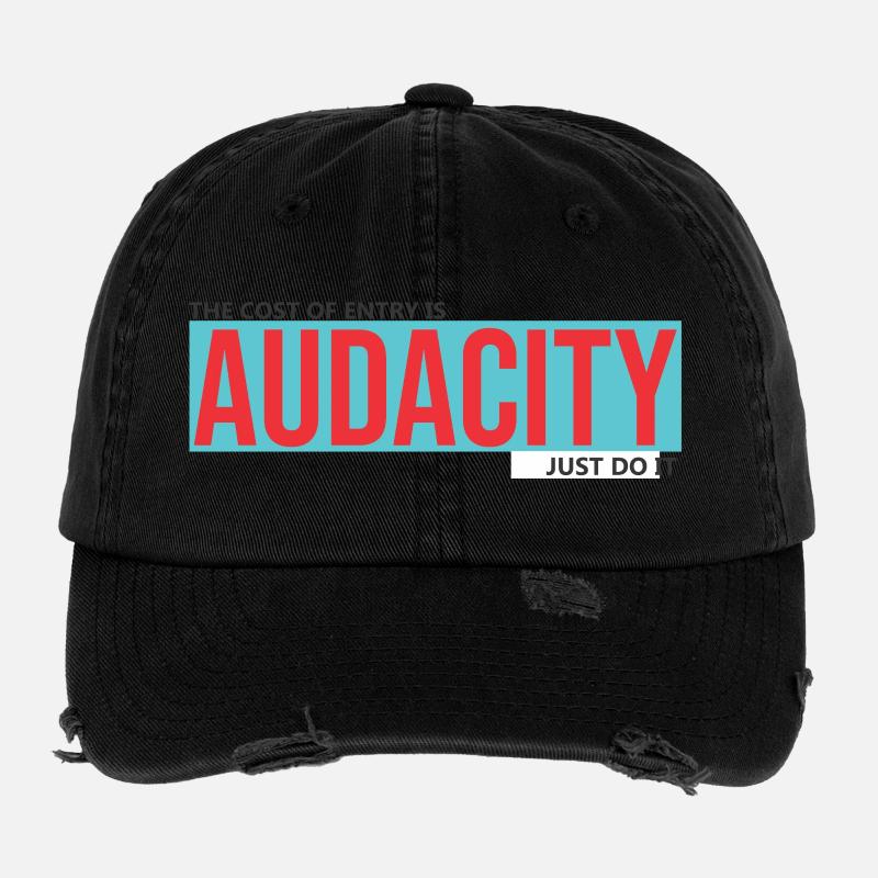Audacity: Strong red on turquoise Flexfit Vintage Destroyed Cap