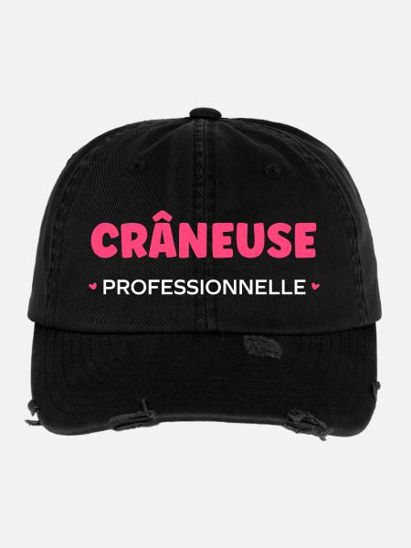 Crane - Flexfit Vintage Destroyed Cap - Schwarz - Vorne
