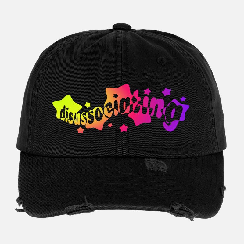 Dissociation dans Rainbow Stars (gradient) Casquette vintage effet usé Flexfit