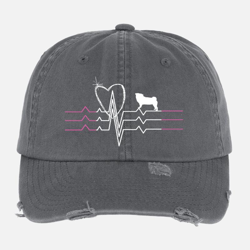 Mops Liebe Flexfit Vintage Destroyed Cap