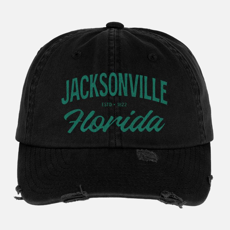 Jacksonville, Floride, écriture vintage Casquette vintage effet usé Flexfit