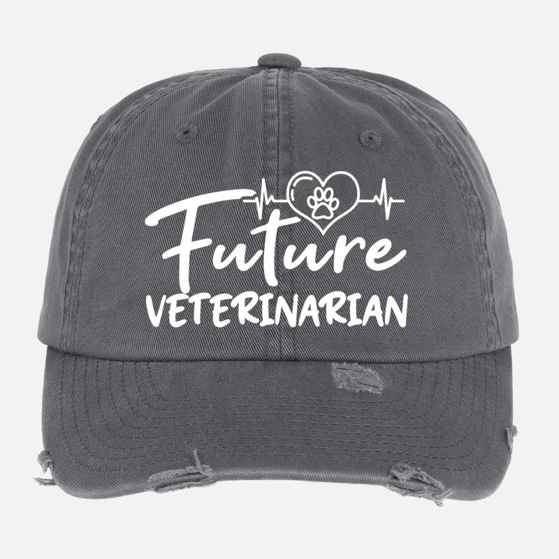 Zukünftiger Tierarzt Flexfit Vintage Destroyed Cap