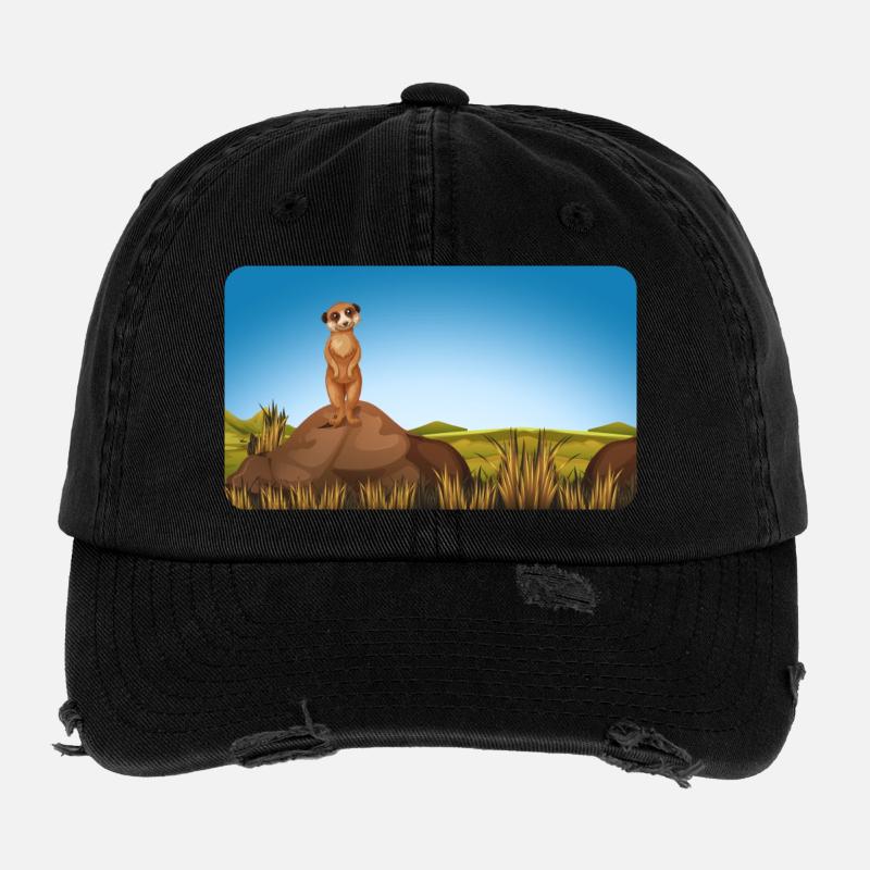Suricate sur butte | personnalisable Casquette vintage effet usé Flexfit