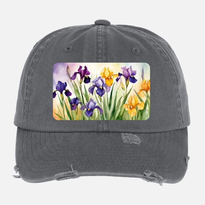 Iris Romantiques - Aquarelles Casquette vintage effet usé Flexfit