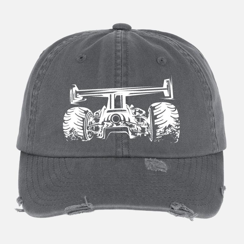 formula racing racing car tuner custom illustration Flexfit Vintage Destroyed Cap