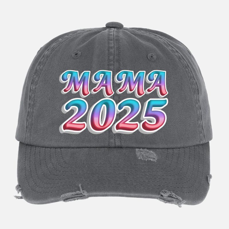 Maman 2025 Explosion de couleurs Casquette vintage effet usé Flexfit