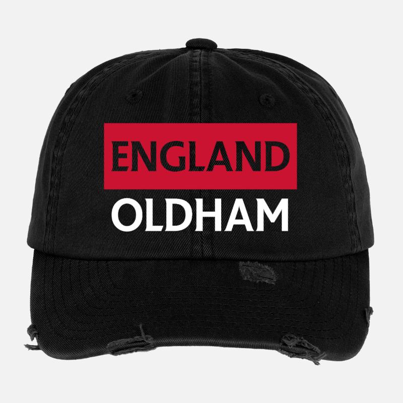 Conception des drapeaux anglais Oldham Casquette vintage effet usé Flexfit