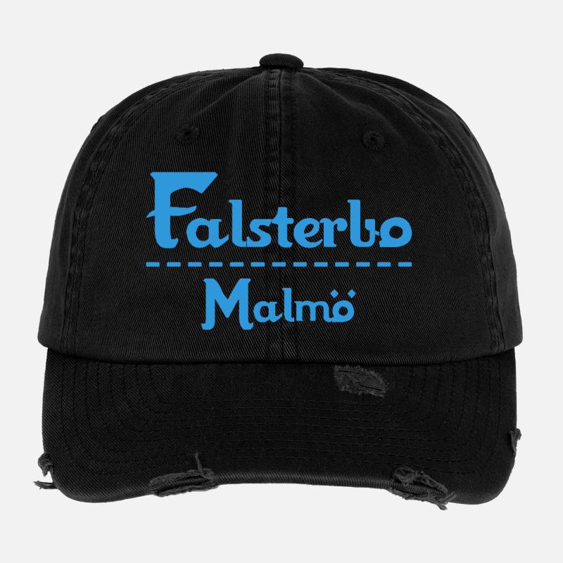 Centrum Malmö – Blue Text Design Flexfit Vintage Destroyed Cap