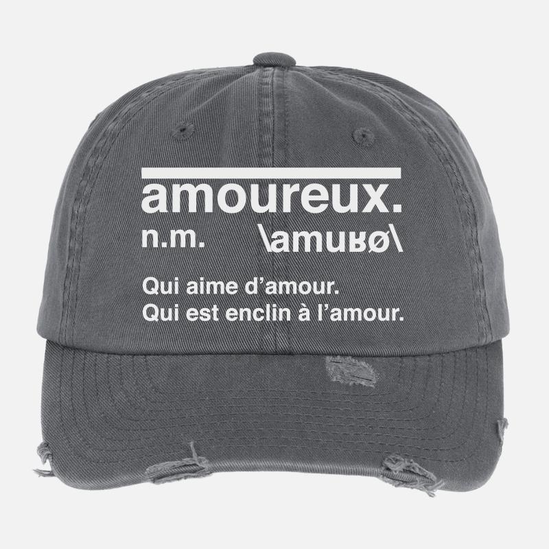 Amoureux Définition Style Dictionnaire Casquette vintage effet usé Flexfit