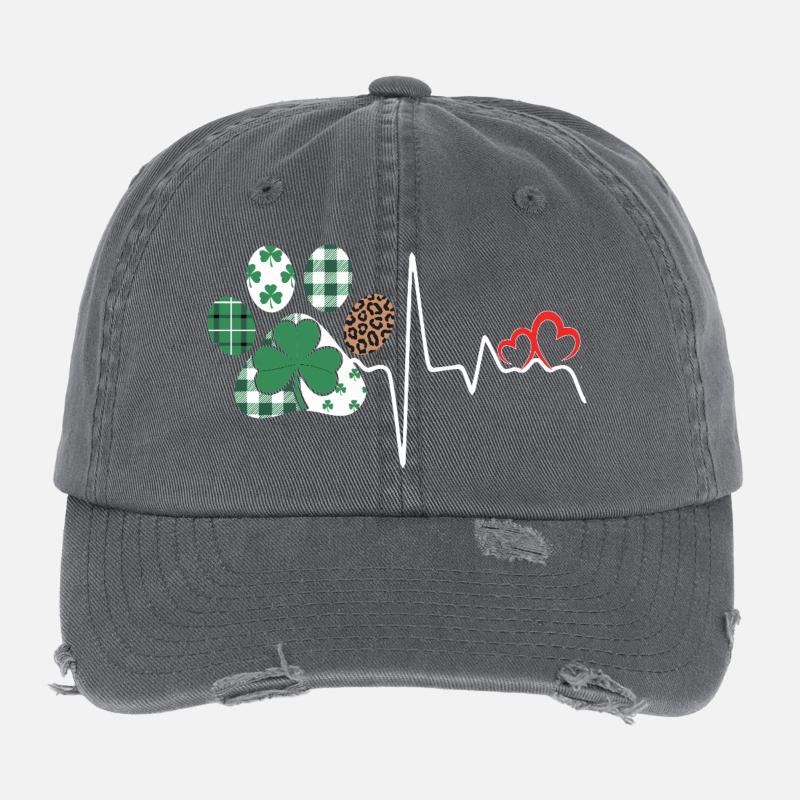 Shamrock rhythm heartbeat Flexfit Vintage Destroyed Cap