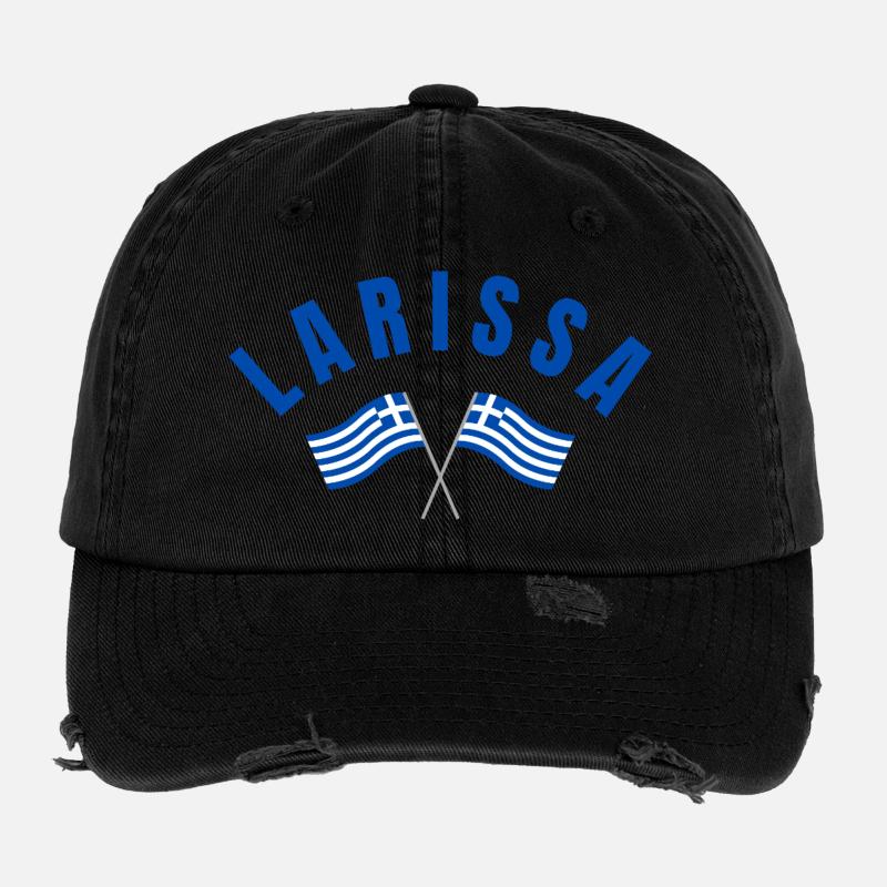 Drapeaux grecs de Larissa Casquette vintage effet usé Flexfit