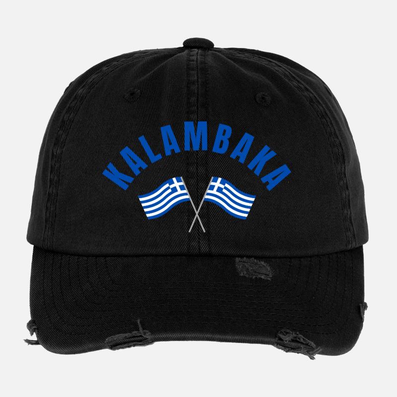 Drapeaux grecs de Kalambaka Casquette vintage effet usé Flexfit