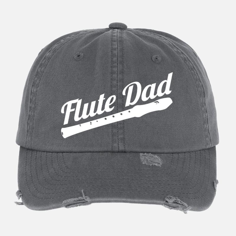 Flute player dad Flexfit Vintage Destroyed Cap