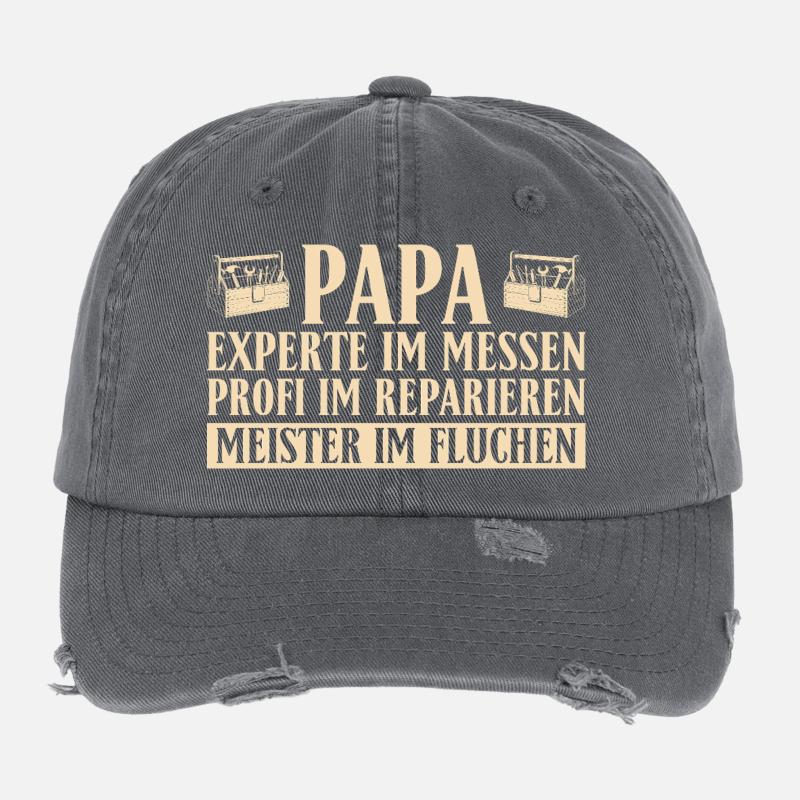 Handwerker Papa - Lustiges Heimwerker Vatertag Flexfit Vintage Destroyed Cap