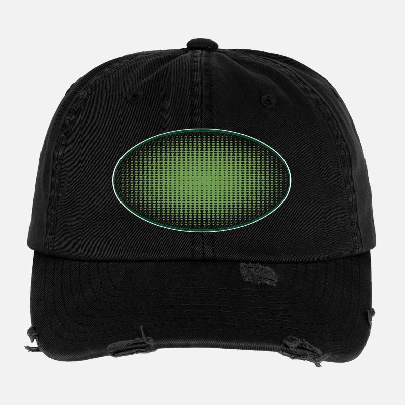 Points verts ovales, avec cadre Casquette vintage effet usé Flexfit