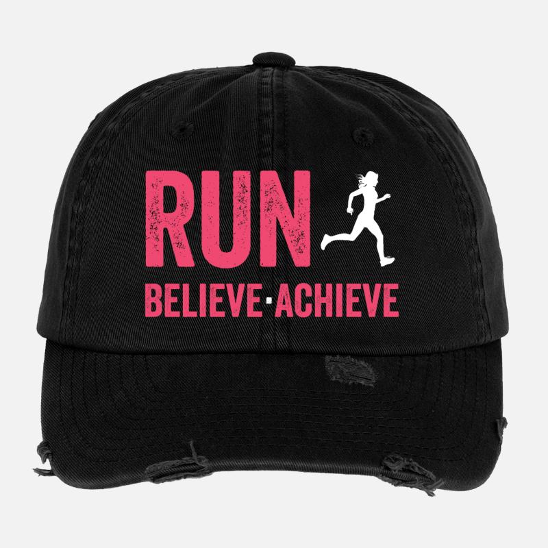 Marathon - Run. Believe. Achieve. Flexfit Vintage Destroyed Cap