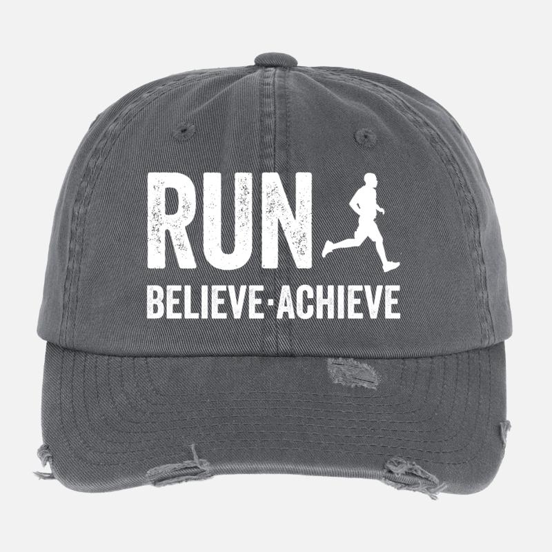 Marathon - Run. Believe. Achieve. Flexfit Vintage Destroyed Cap