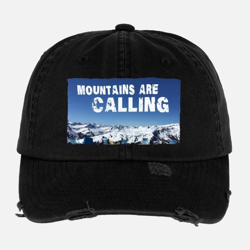 Les montagnes appellent Damüls (2 Upload) Casquette vintage effet usé Flexfit