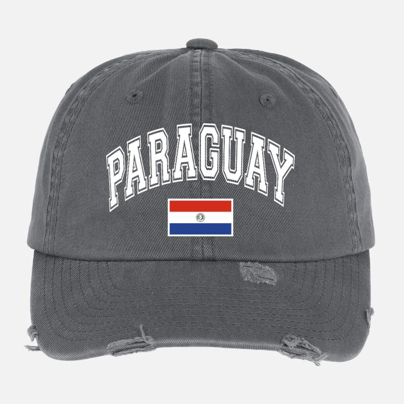 Drapeau du Paraguay Casquette vintage effet usé Flexfit