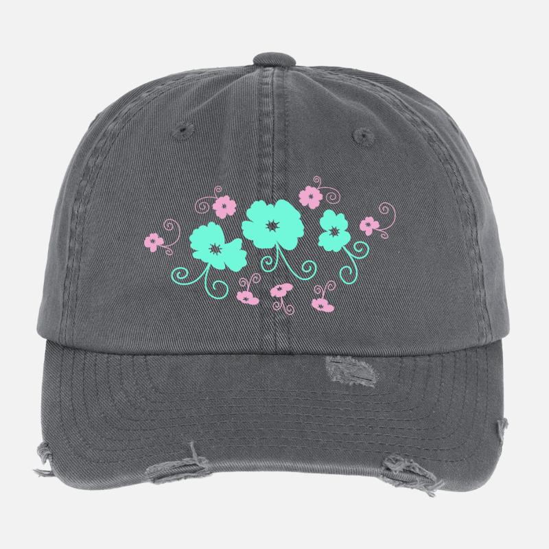 Pastelliger Blütenzauber Flexfit Vintage Destroyed Cap