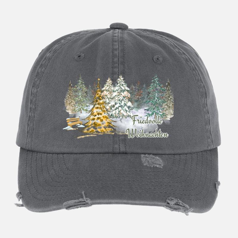 Noël paisible dans la forêt hivernale de l’Avent Casquette vintage effet usé Flexfit