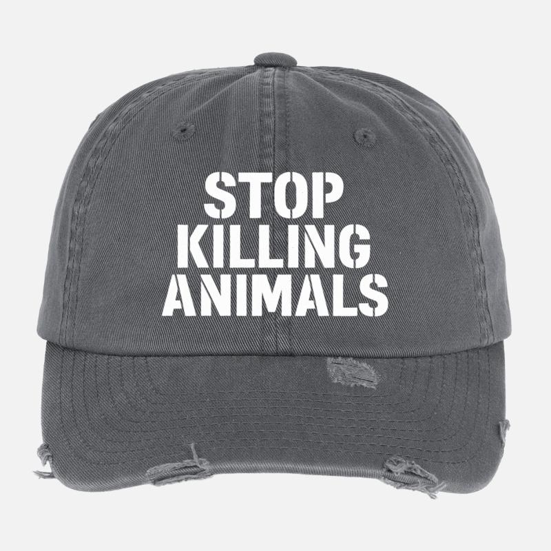 Tierschutz | Stoppt Tierquälerei – Statement Flexfit Vintage Destroyed Cap