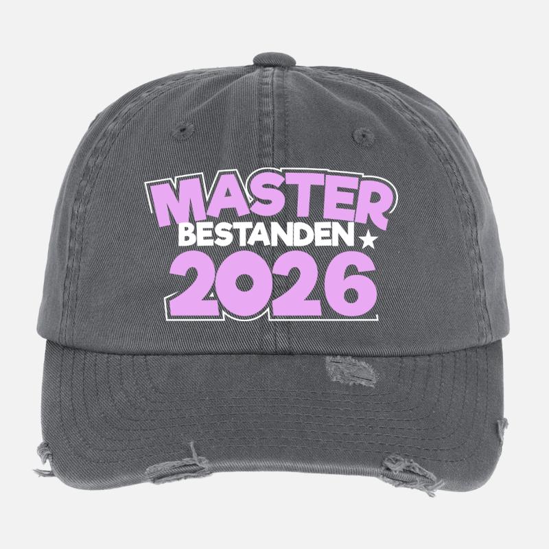 Master 2026 Abschluss Promotion Sponsion Flexfit Vintage Destroyed Cap