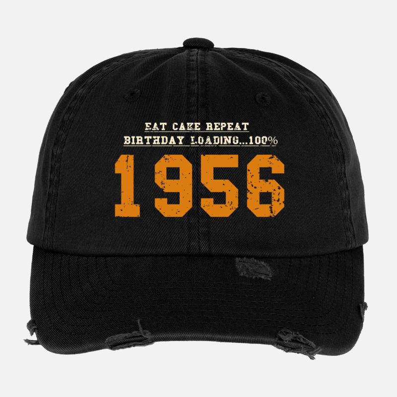 Originales 70-jähriges Jubiläumsgeschenk 1956 Flexfit Vintage Destroyed Cap