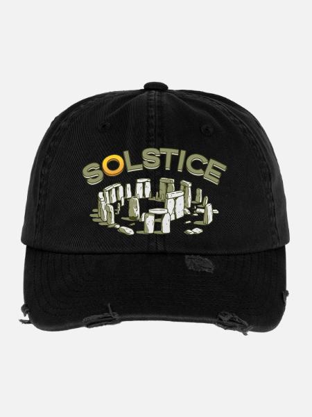 Litha Pagan Summer Solstice Midsummer Midsommar - Flexfit Vintage Destroyed Cap - black - Front
