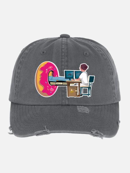 Femme Manip Radio Scanner Irm Donut Radiologie - Casquette vintage effet usé Flexfit - charbon - Devant