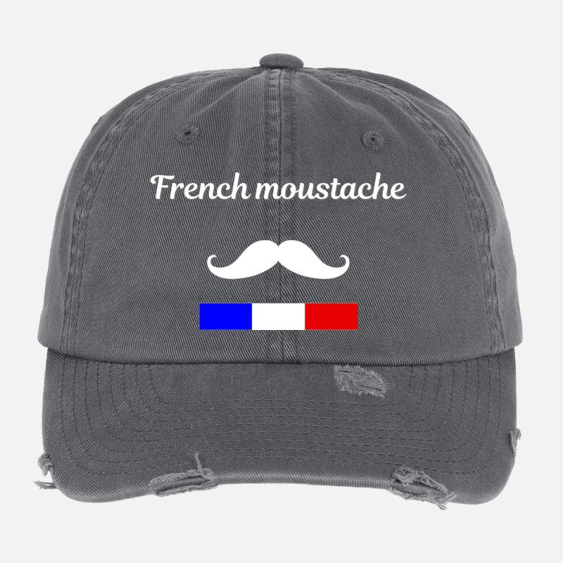 French Moustache Casquette vintage effet usé Flexfit