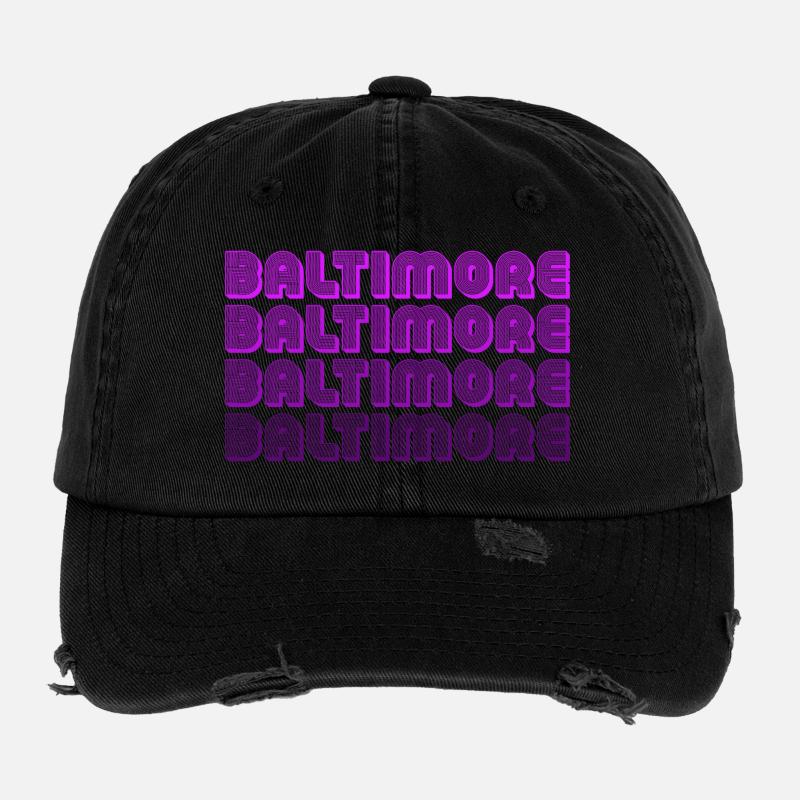 Baltimore Neon Raster Flexfit Vintage Destroyed Cap