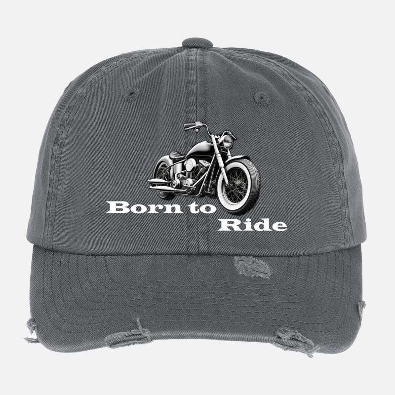 Né pour rouler blanc Casquette vintage effet usé Flexfit