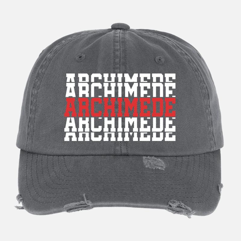 Archimede t-shirt gift stacked text Flexfit Vintage Destroyed Cap