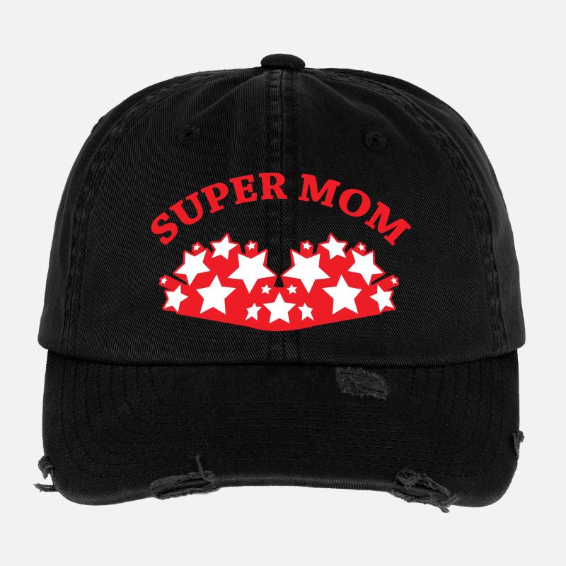 Super Mom - Muttertag Flexfit Vintage Destroyed Cap