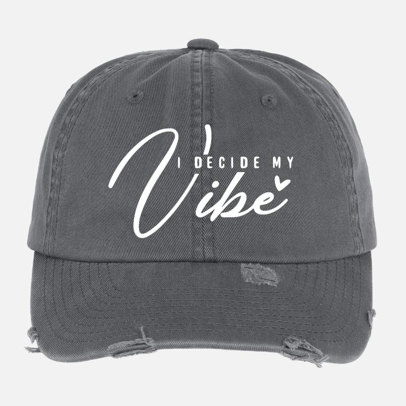 I Decide My Vibe – Positives Mindset & Energie Flexfit Vintage Destroyed Cap