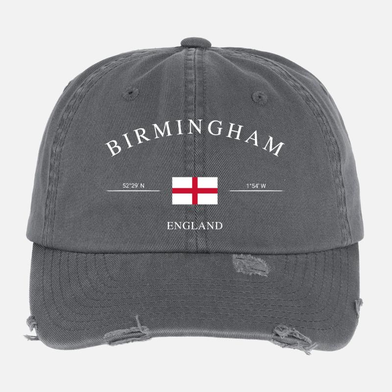 Birmingham, Angleterre – Souvenirs et cadeaux de vacances Casquette vintage effet usé Flexfit