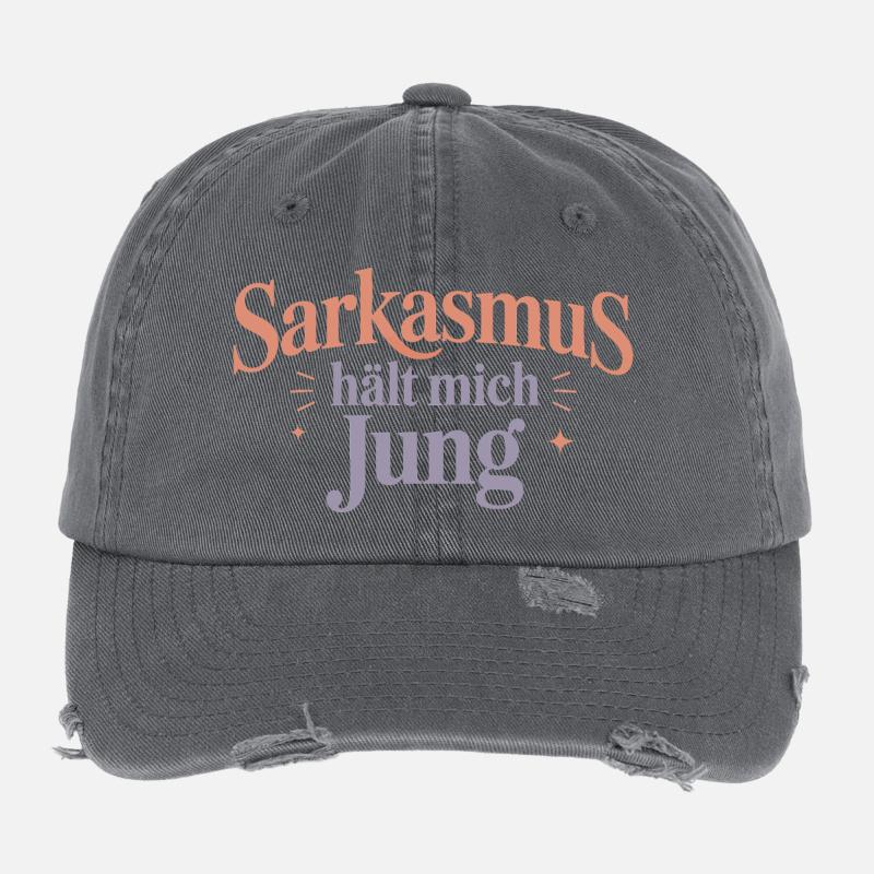 Le sarcasme me garde jeune Casquette vintage effet usé Flexfit