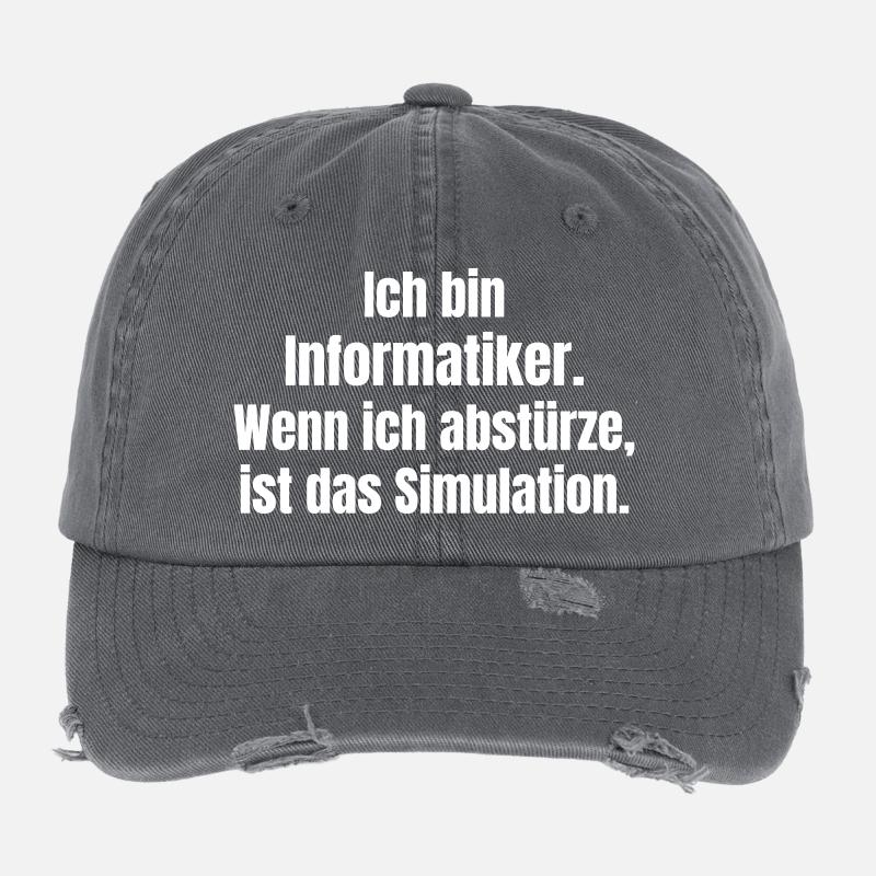 Ich bin Informatiker – Absturz als Simulation Flexfit Vintage Destroyed Cap