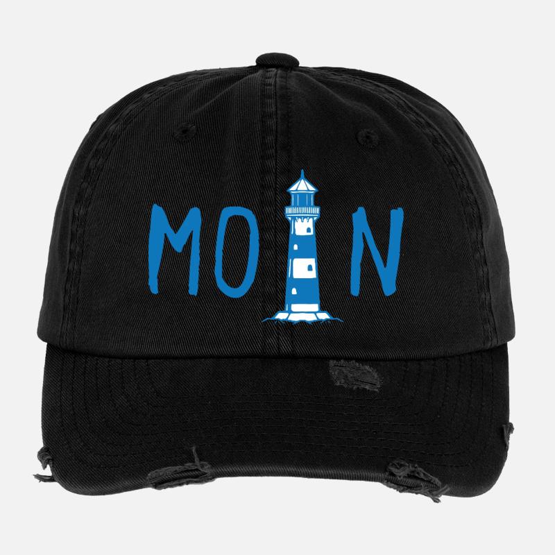 Moin mit Leuchtturm Flexfit Vintage Destroyed Cap