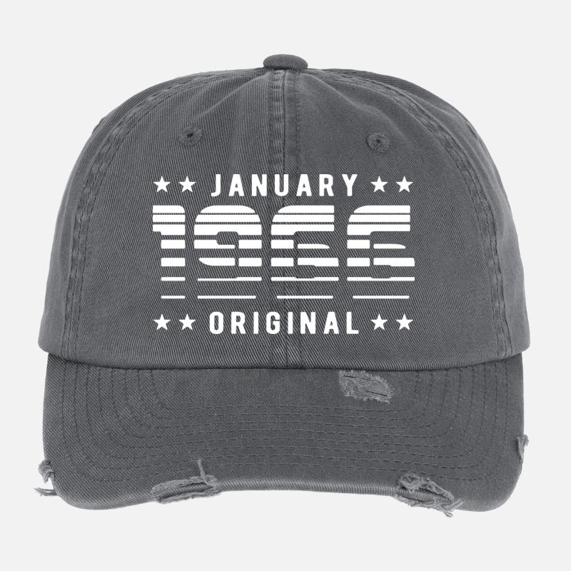 January 1966 Original Retrodesign | Geburtstag Flexfit Vintage Destroyed Cap