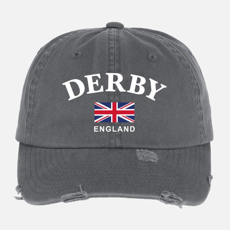 Derby, Angleterre Casquette vintage effet usé Flexfit