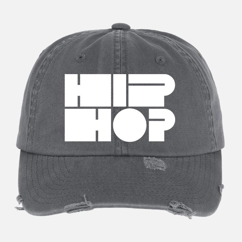 Typographie du bloc hip-hop Casquette vintage effet usé Flexfit