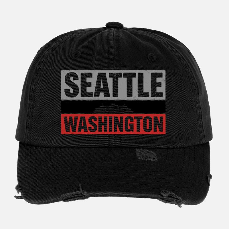 Souvenir de voyage vintage du ferry Washington à Seattle Casquette vintage effet usé Flexfit