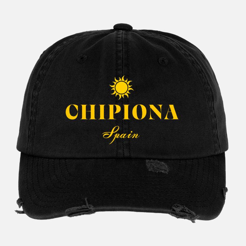 Chipiona Spanien Sonnenemblem Flexfit Vintage Destroyed Cap