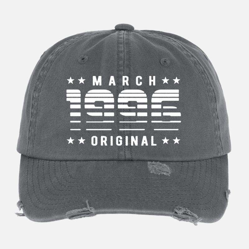 Mars 1996 Anniversaire vintage rayé original Casquette vintage effet usé Flexfit
